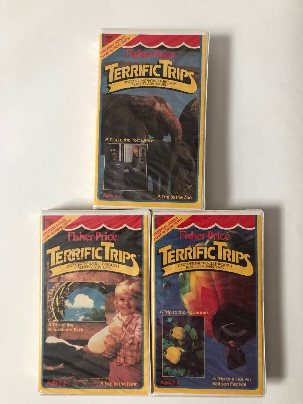 Vintage Fisher Price Terrific Trips Vhs Tapes lot of 3